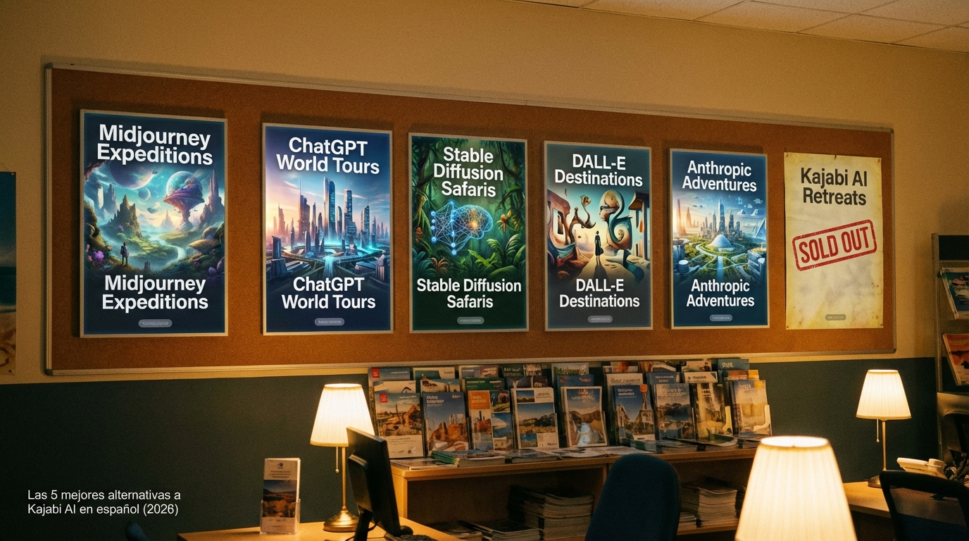 Las 5 mejores alternativas a Kajabi AI en español (2026)
