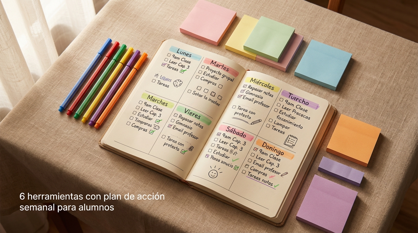 6 herramientas con plan de acción semanal para alumnos