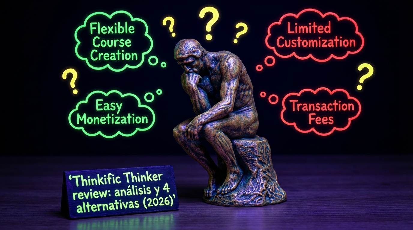 Thinkific Thinker review: análisis y 4 alternativas (2026)